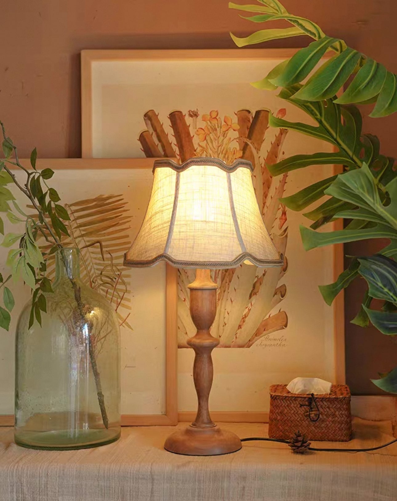 Vintage table lamp - Light wood