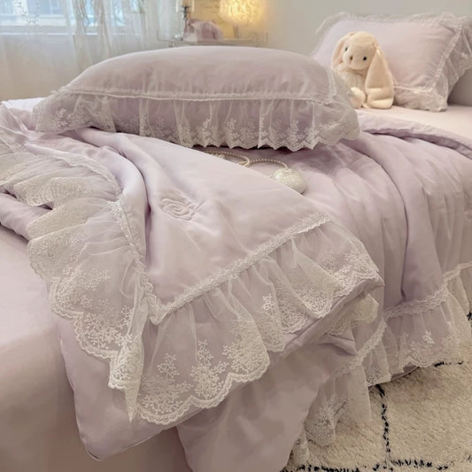 Lavender Cotton silk 4 in 1 bedset 170825