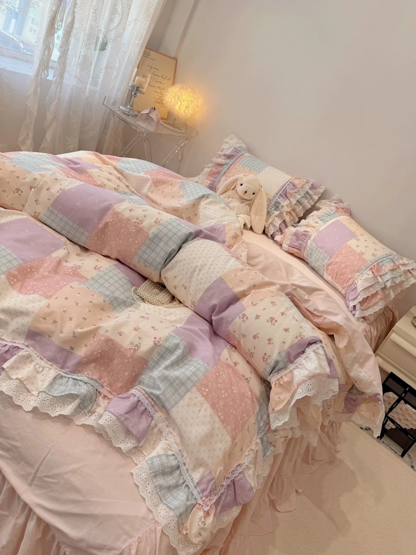 Cotton 4 in 1 patchwork bedset 0610