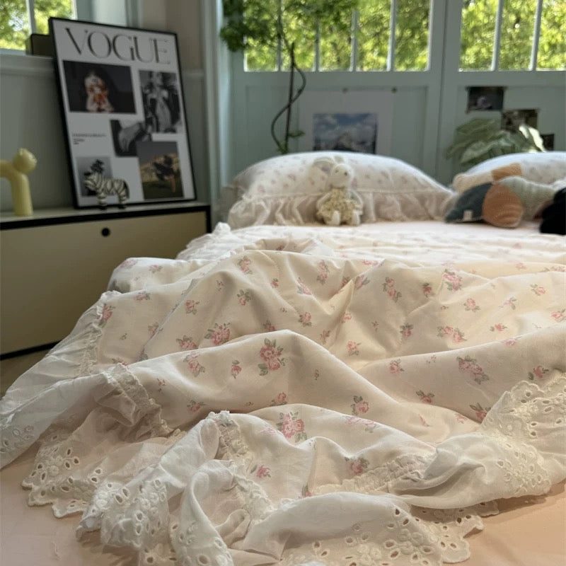 Cotton 4 in 1 bedset - Pink Floral 1