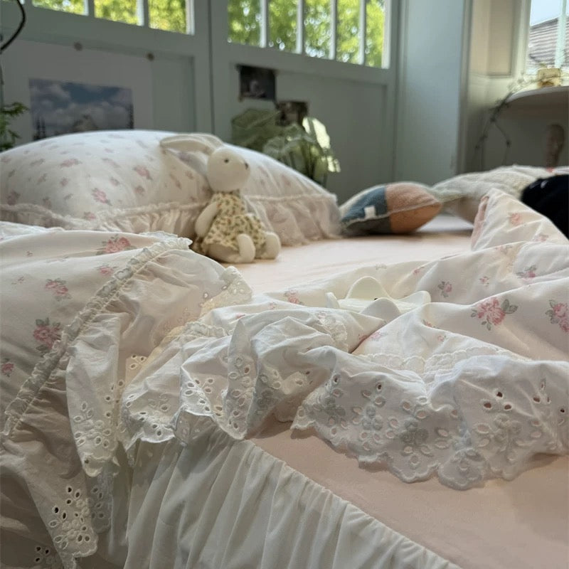 Cotton 4 in 1 bedset - Pink Floral 1