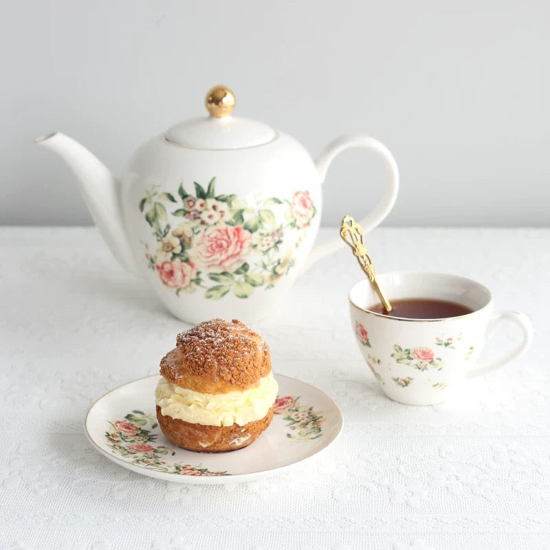 Porcelain 6 cups teapot set