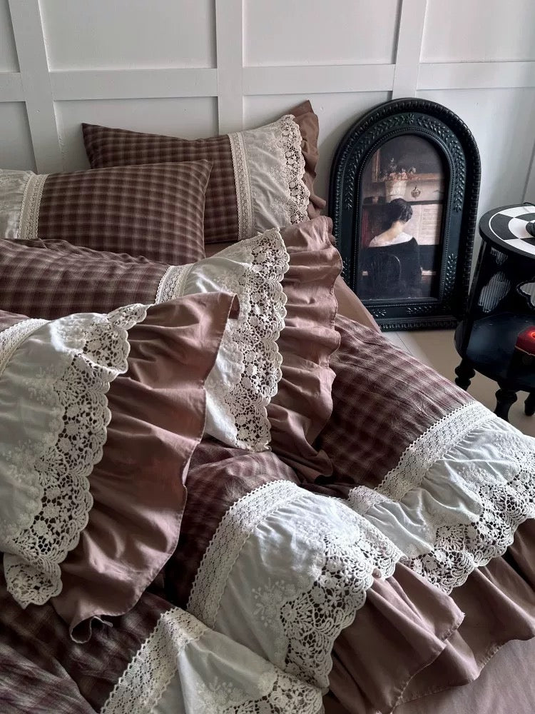 Classic elegance retro lattice bedset