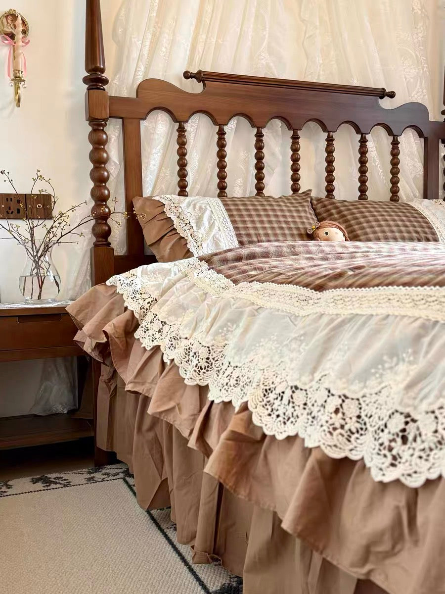 Classic elegance retro lattice bedset