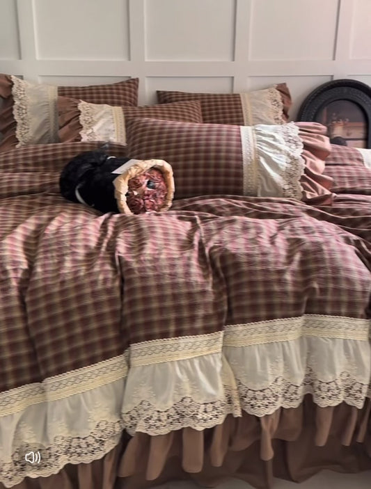 Classic elegance retro lattice bedset