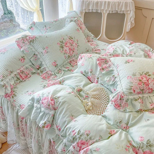 Mint Floral 4 in 1 Bedset 090226