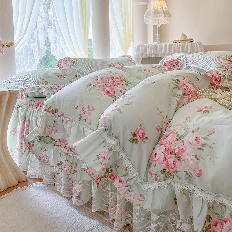 Mint Floral 4 in 1 Bedset 090226