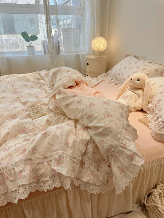 Cotton 4 in 1 bedset - Pink Floral