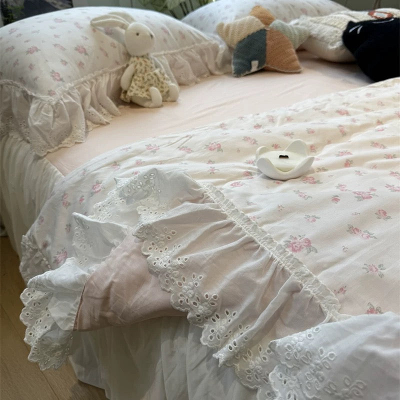 Cotton 4 in 1 bedset - Pink Floral 1