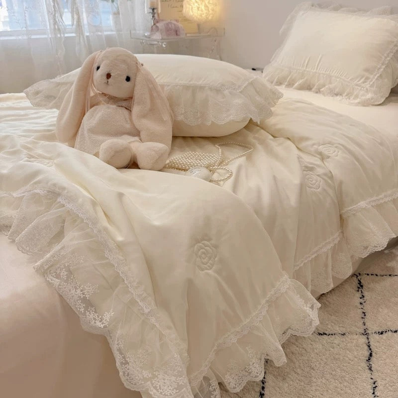 Silk white Cotton silk 4 in 1 bedset 170825