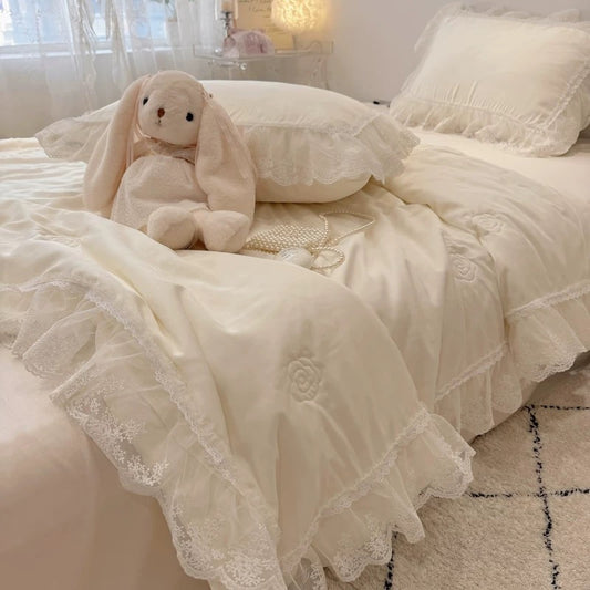 Silk white Cotton silk 4 in 1 bedset 170825