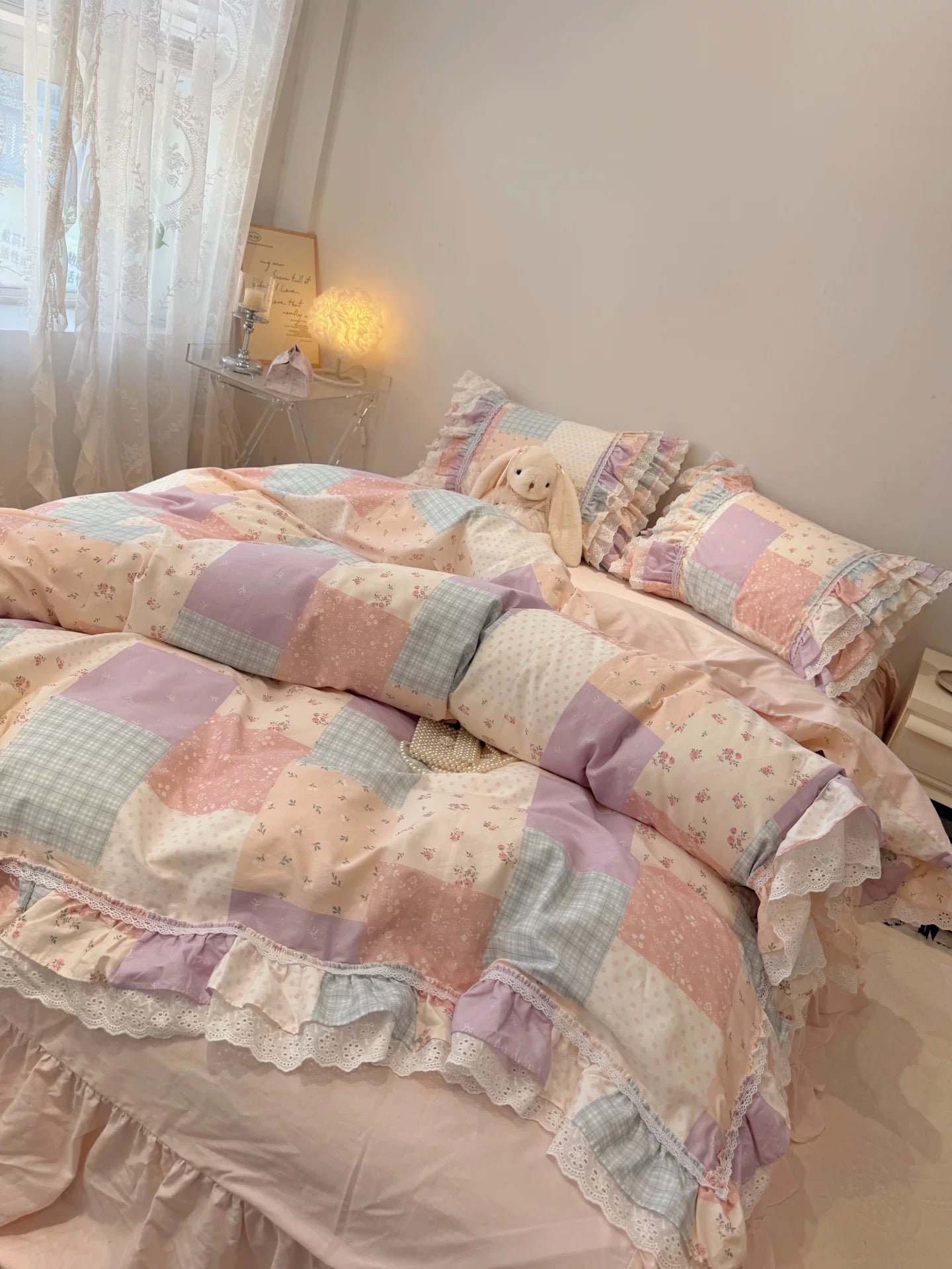 Cotton 4 in 1 patchwork bedset 0610