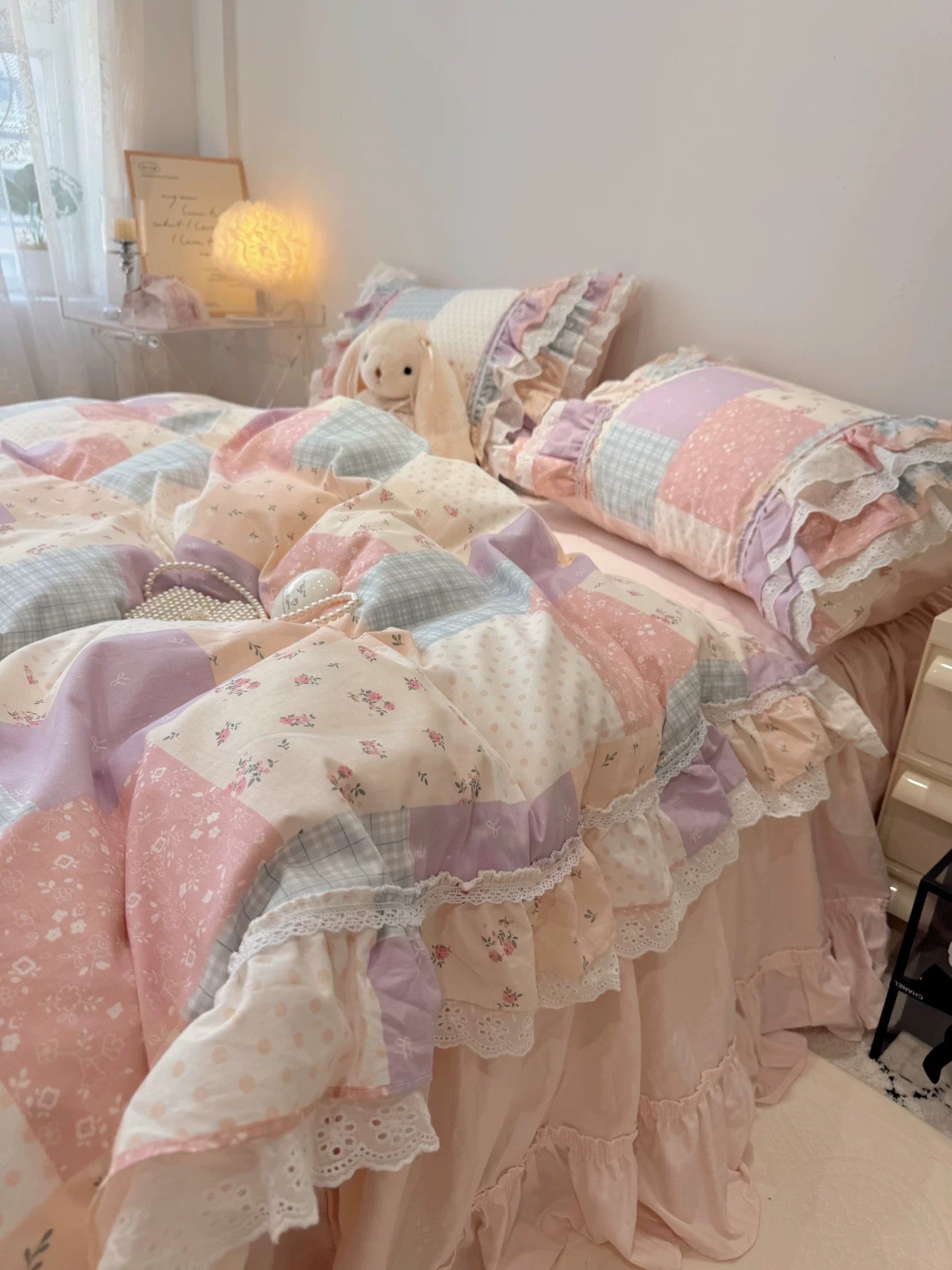 Cotton 4 in 1 patchwork bedset 0610