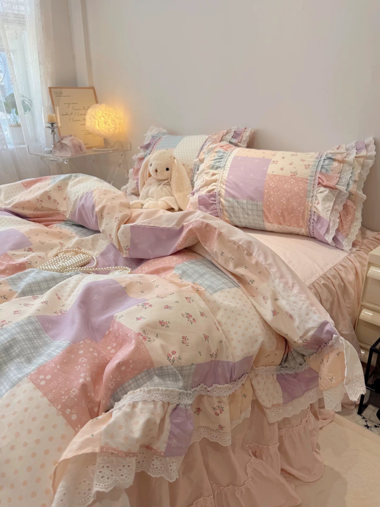 Cotton 4 in 1 patchwork bedset 0610