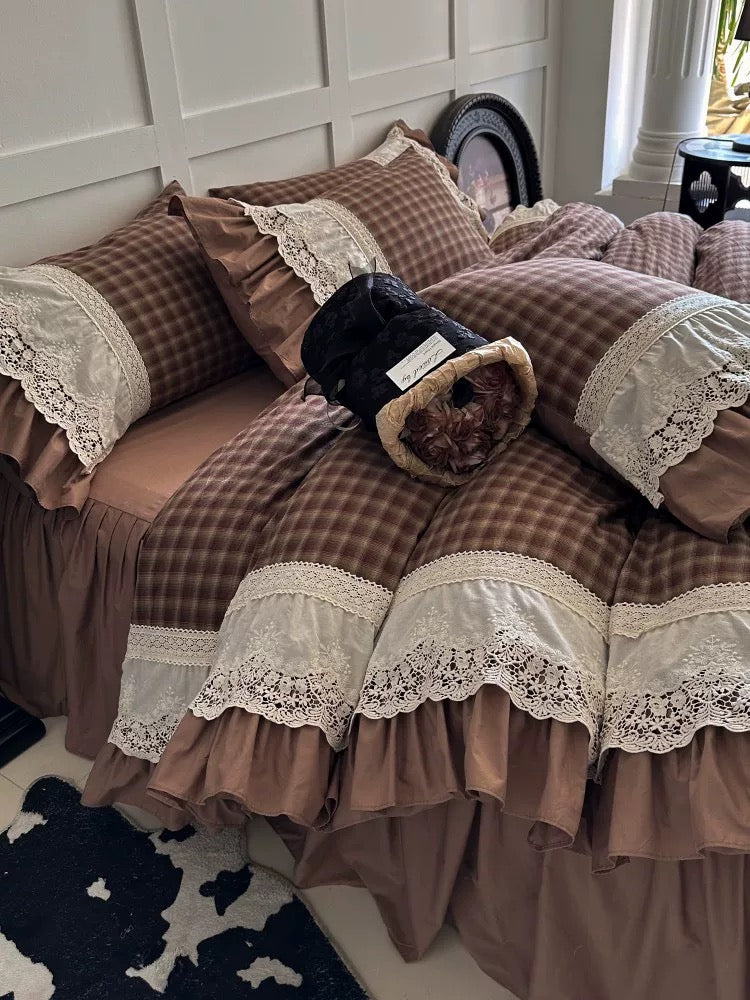 Classic elegance retro lattice bedset