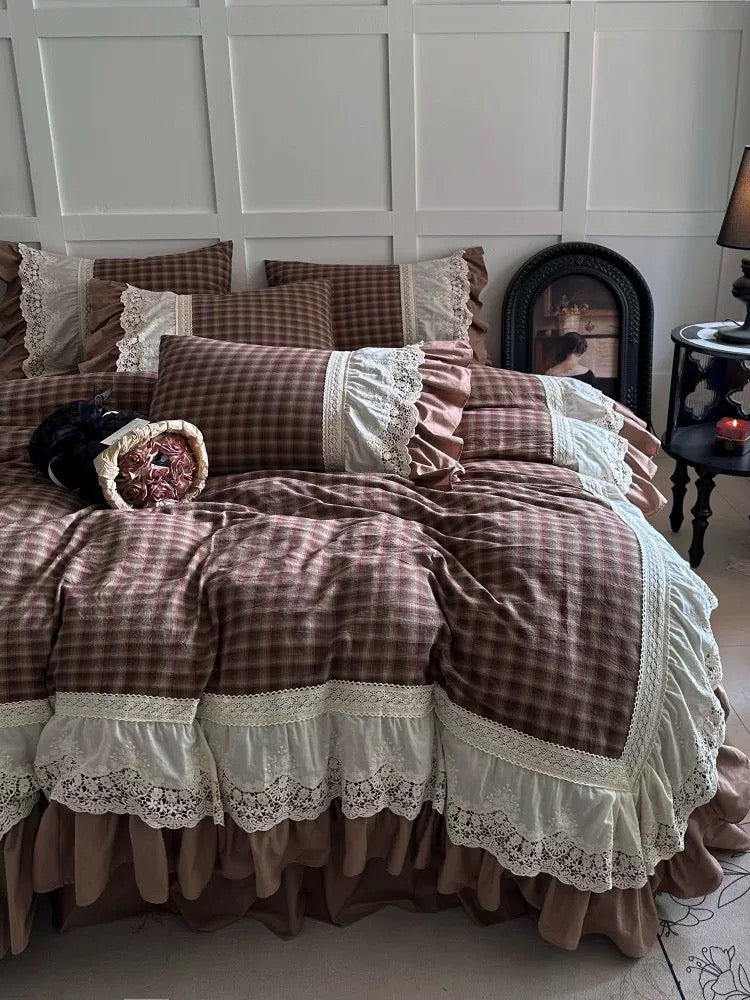 Classic elegance retro lattice bedset